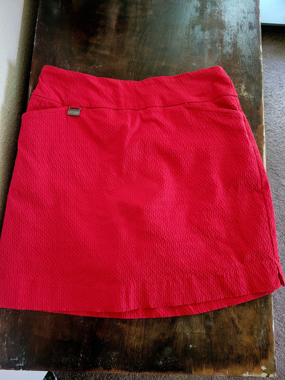Lisette Women’s Red Textured Skirt With Hidden Shorts Size 4